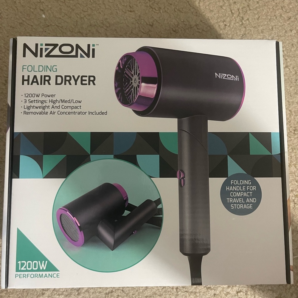 Nizoni folding hair dryer